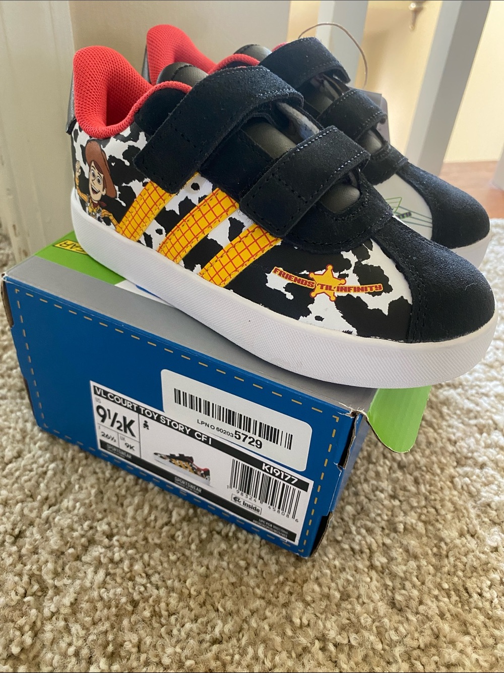 Adidas 9.5 Pixar VL Court Toy Story Sneakers